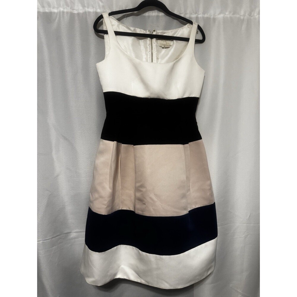 Kate Spade New York Colorblock Bow Satin A-Line Knee Dress Sleeveless Size 6